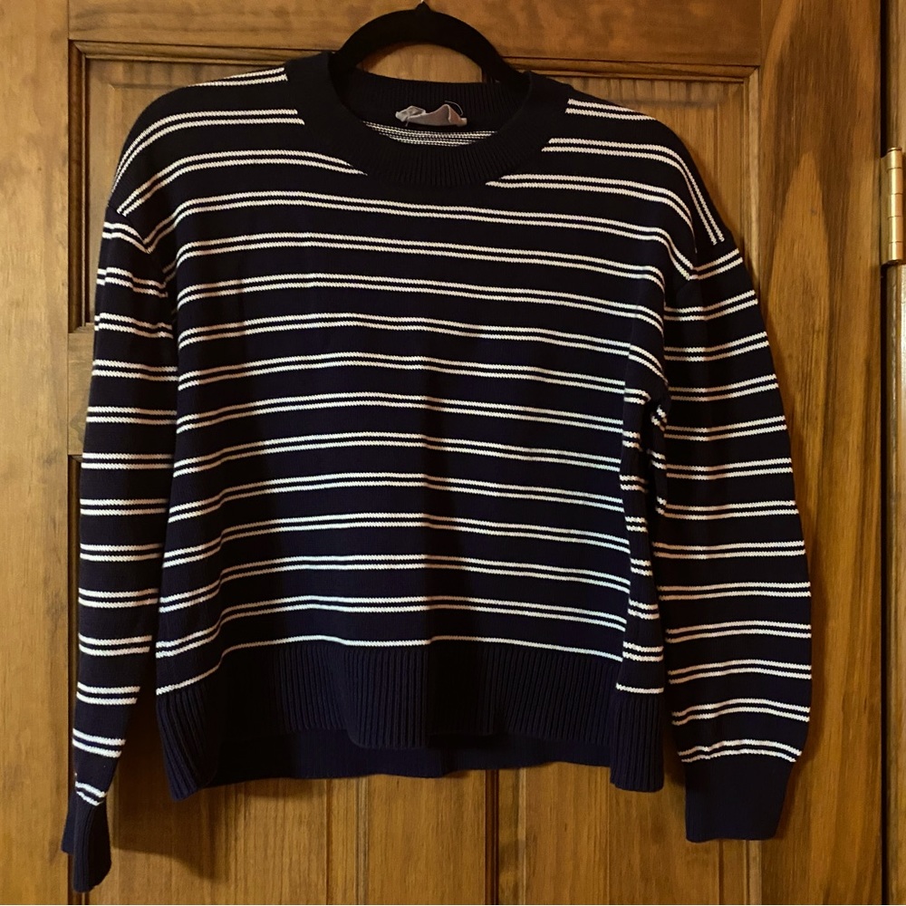 Striped Everlane Organic Cotton Crew Sweater M
